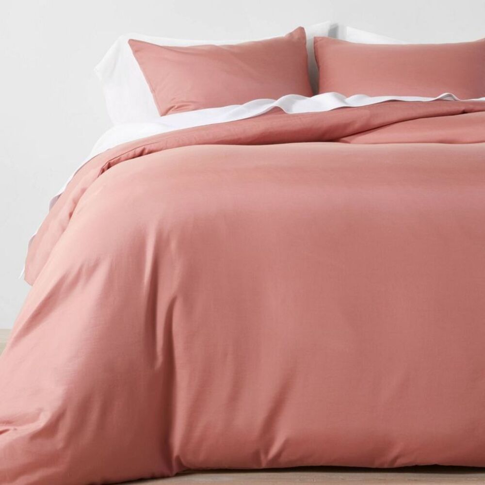 3pc King Woven Lyocell Cotton Blend Duvet Cover & Sham Set - Rose